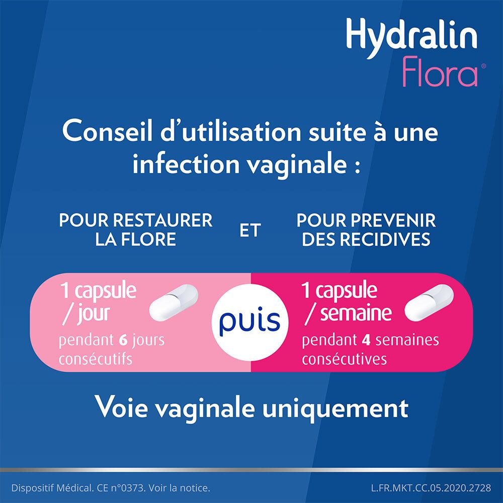 Hydralin Flora probiotique 10 capsules Vaginales