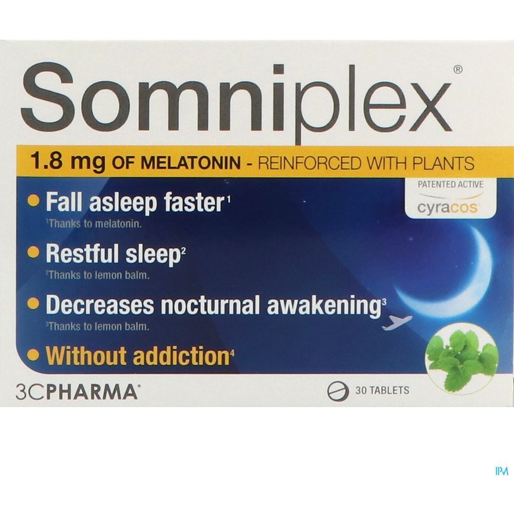 Somniplex 1,8 mg de Mélatonine Renforcé avec des Plantes