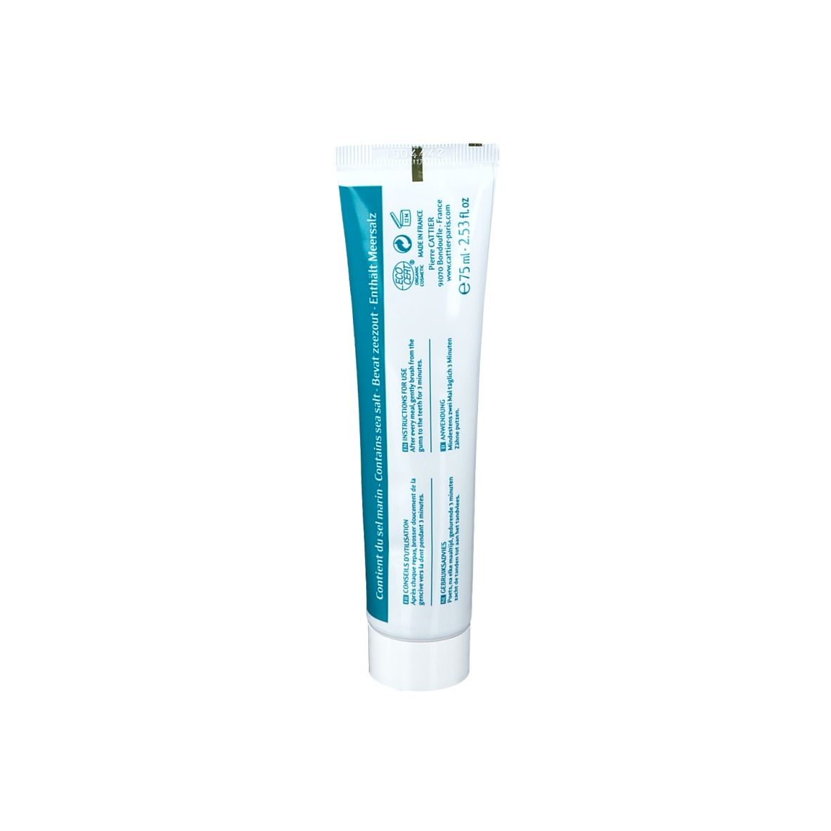 Cattier Dentifrice reminéralisant Argile Menthe Bio