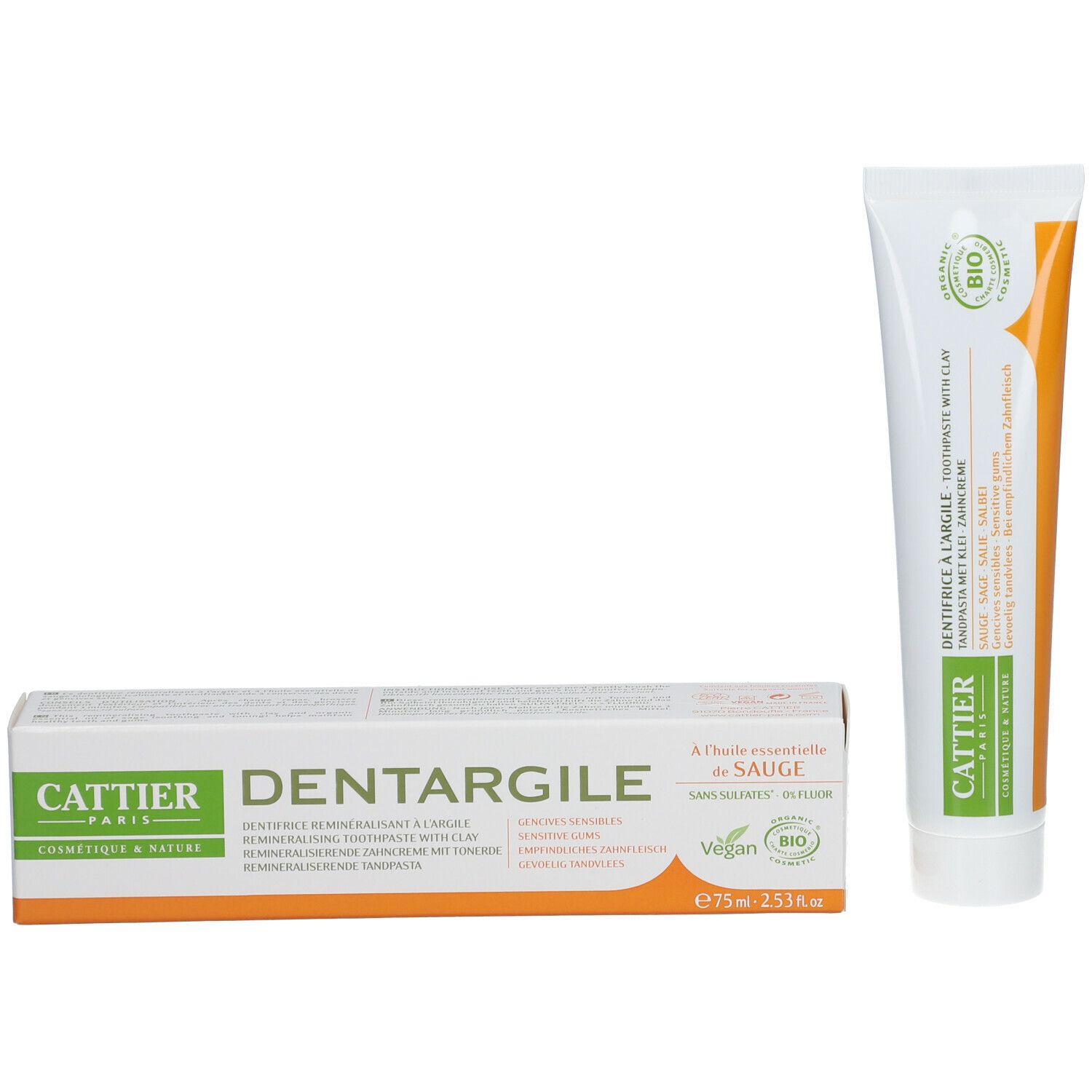 Cattier Dentargile dentifrice sauge bio