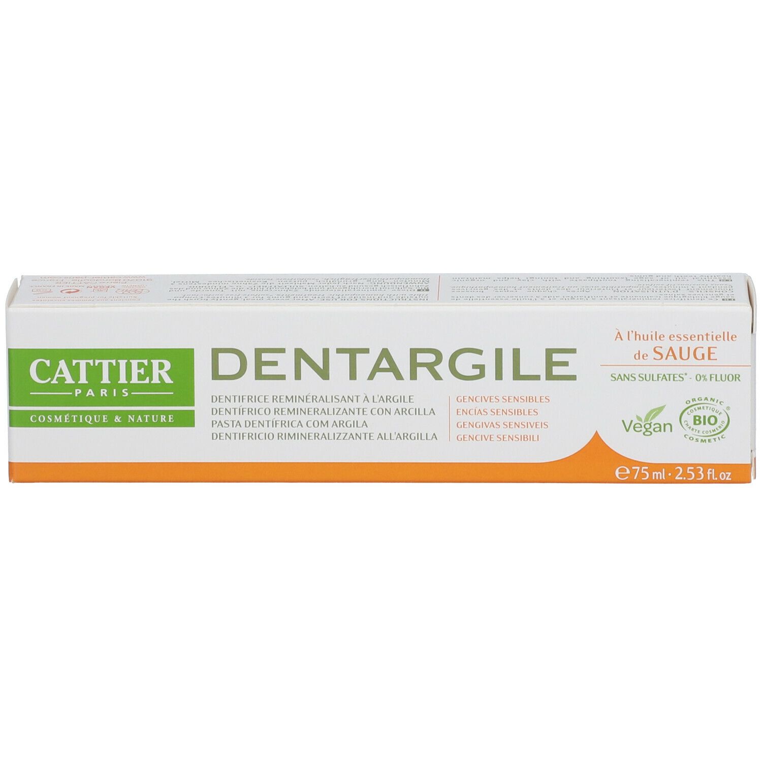 Cattier Dentargile dentifrice sauge bio
