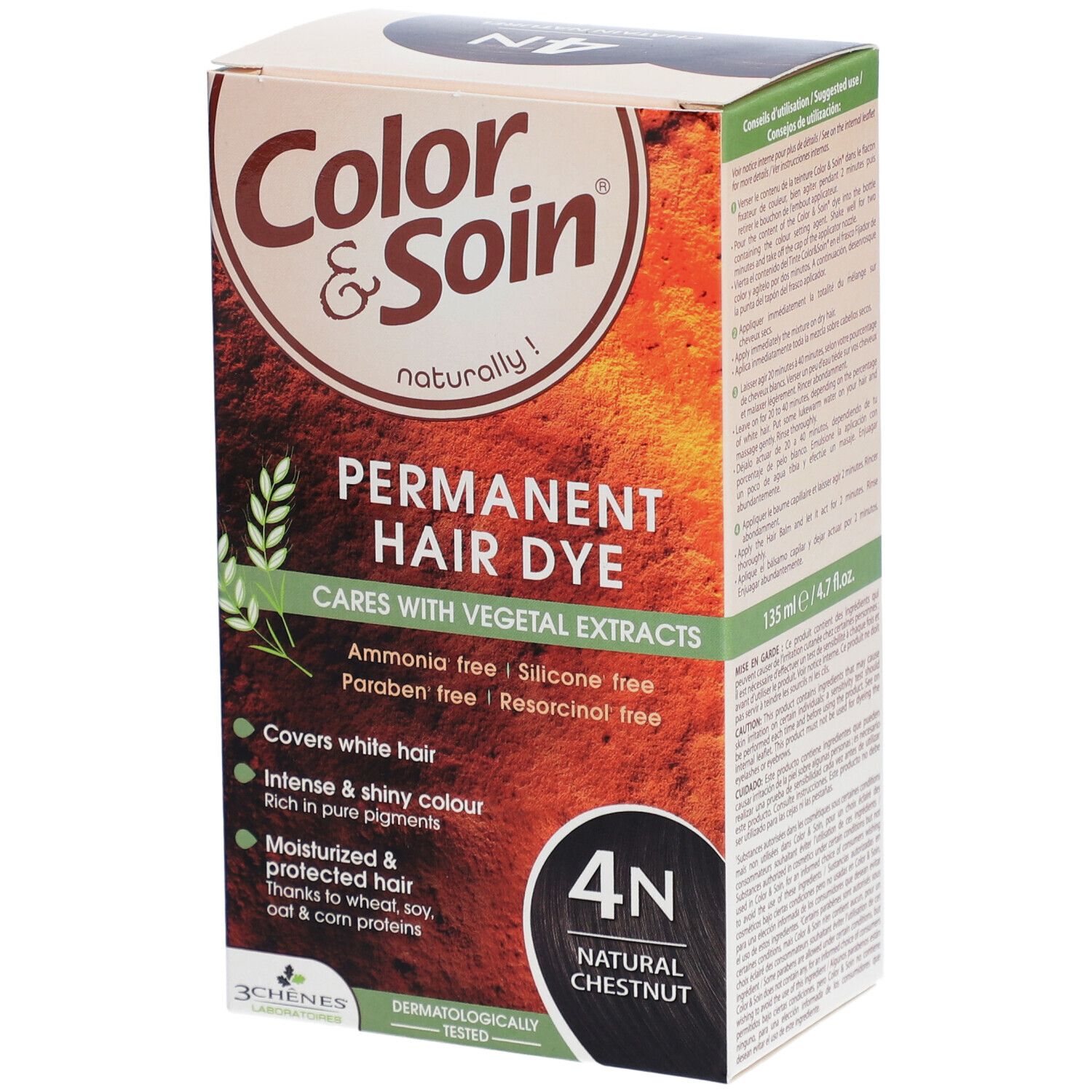 Les 3 Chênes Color & Soin 4N châtain naturel