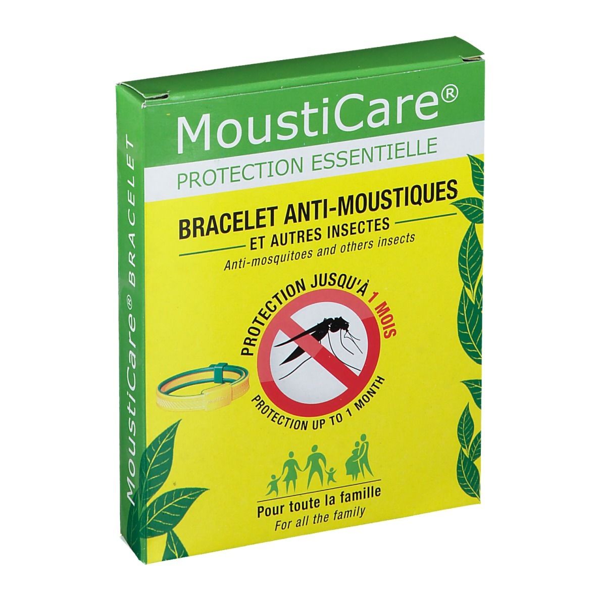 Mousticare® bracelet anti-moustiques jaune et vert