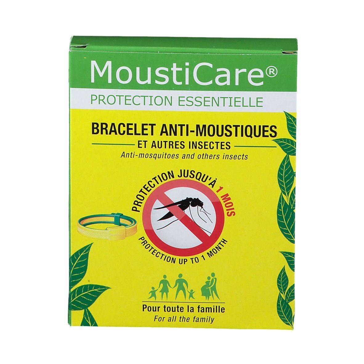 Mousticare® bracelet anti-moustiques jaune et vert