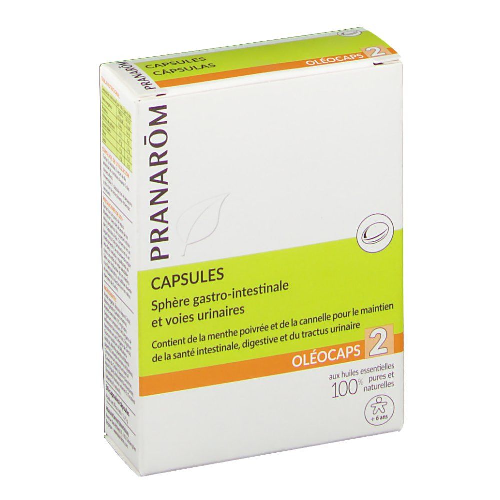 Pranarom Oléocaps 2 sphère gastro-intestinale et voies urinaires
