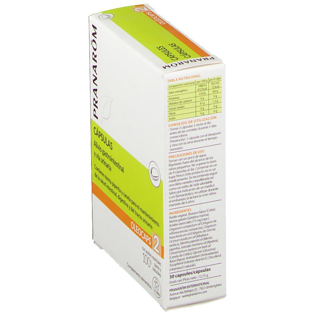 Pranarom Oléocaps 2 sphère gastro-intestinale et voies urinaires