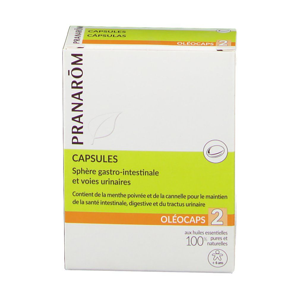 Pranarom Oléocaps 2 sphère gastro-intestinale et voies urinaires