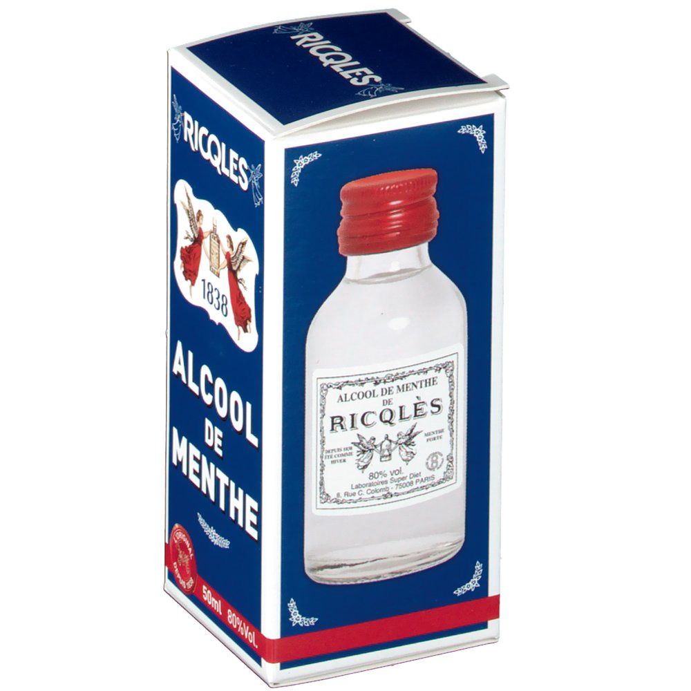 RICQLES Alcool de Menthe Forte 80% par Volume - 50 ml