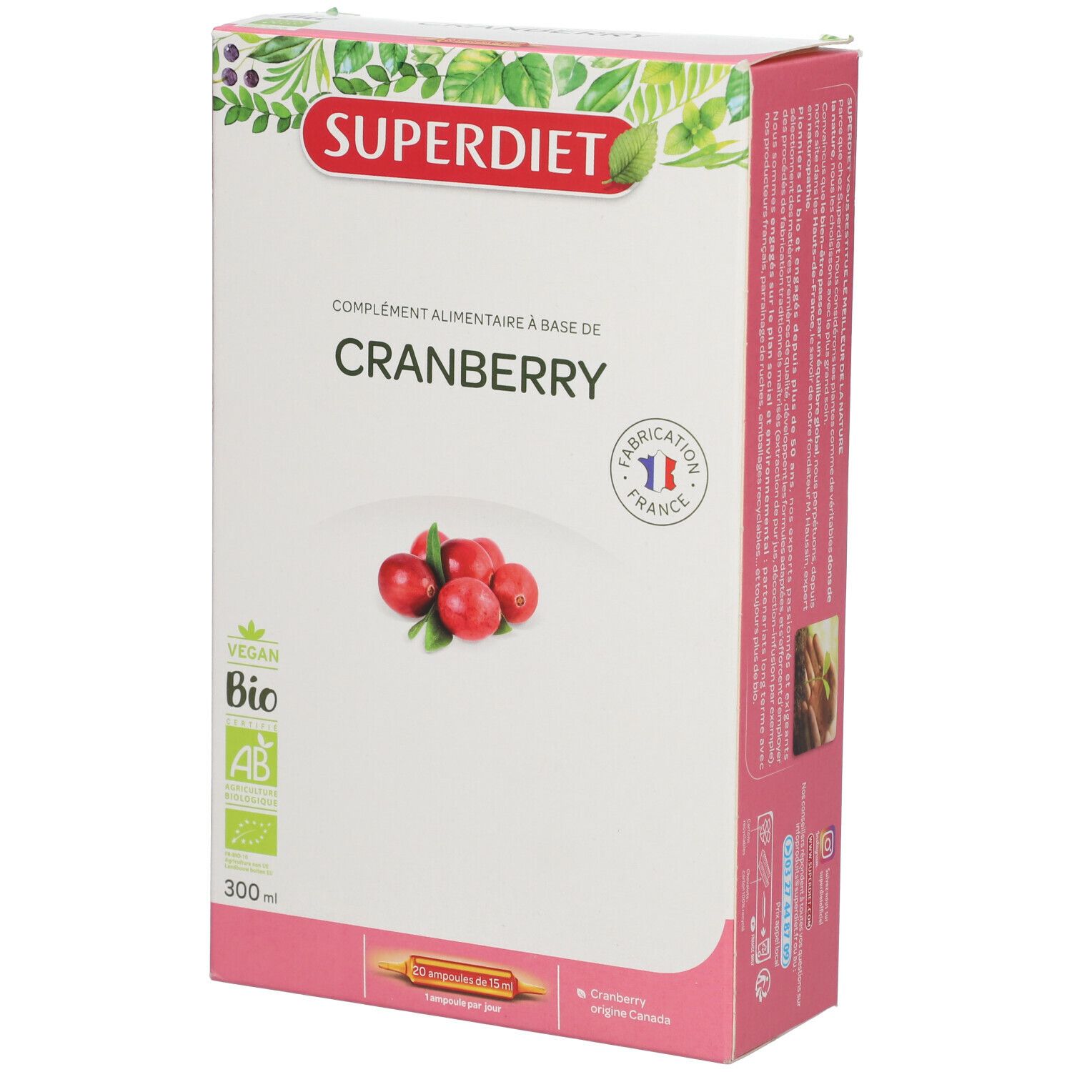 SUPERDIET Cranberry (Canneberge) Bio Ampoule