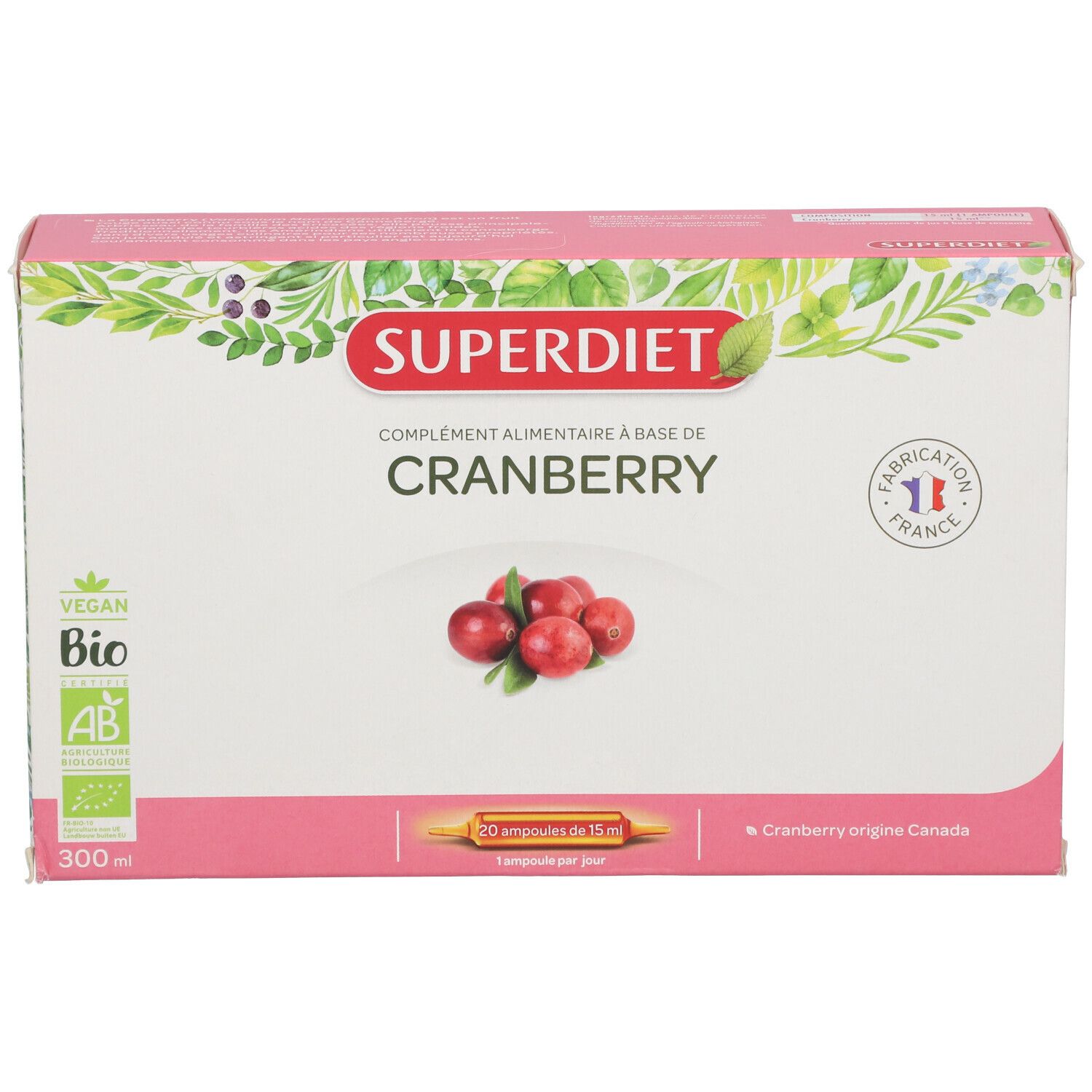 SUPERDIET Cranberry (Canneberge) Bio Ampoule