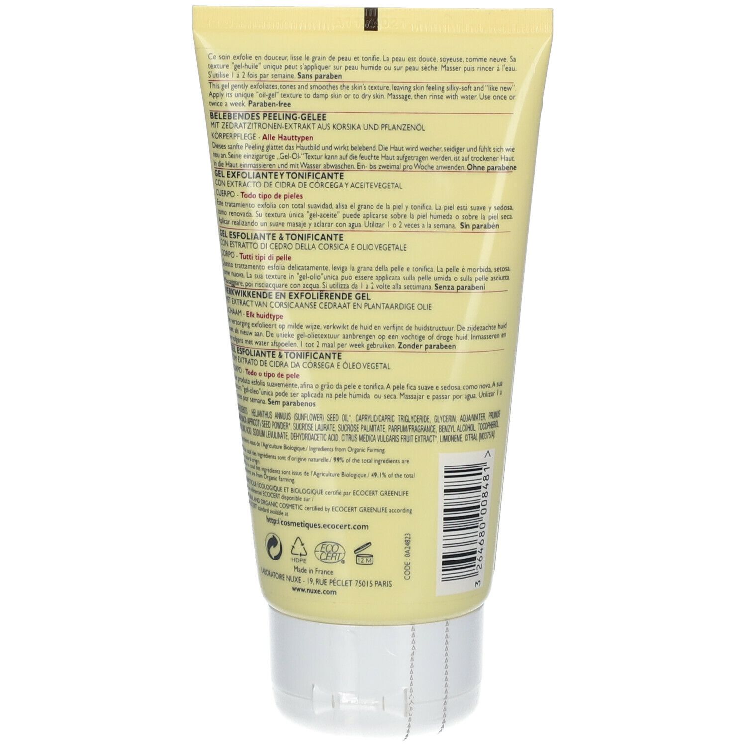 NUXE Bio-Beauté® Gel exfoliant & tonifiant