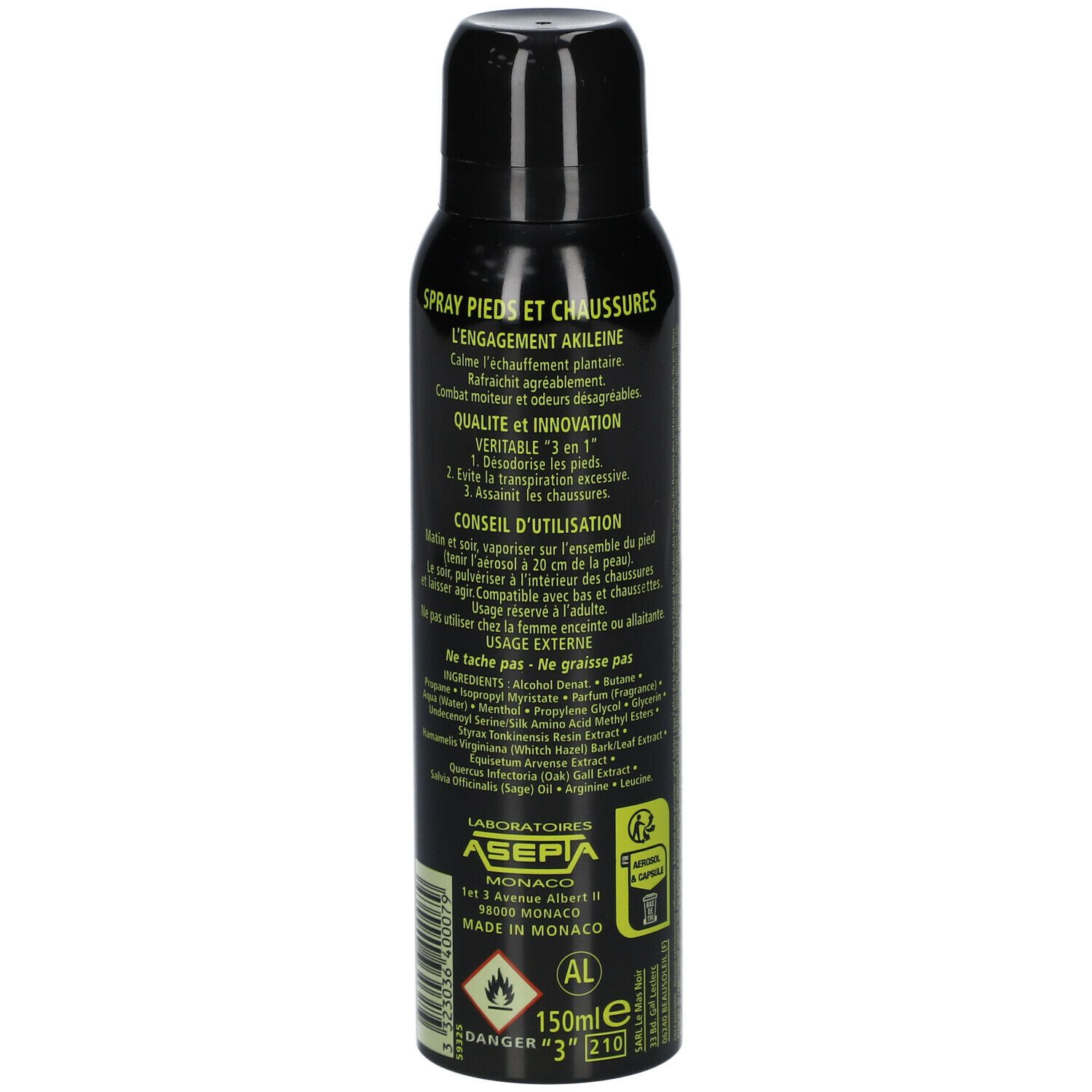 Akileïne spray deo pieds et chaussures