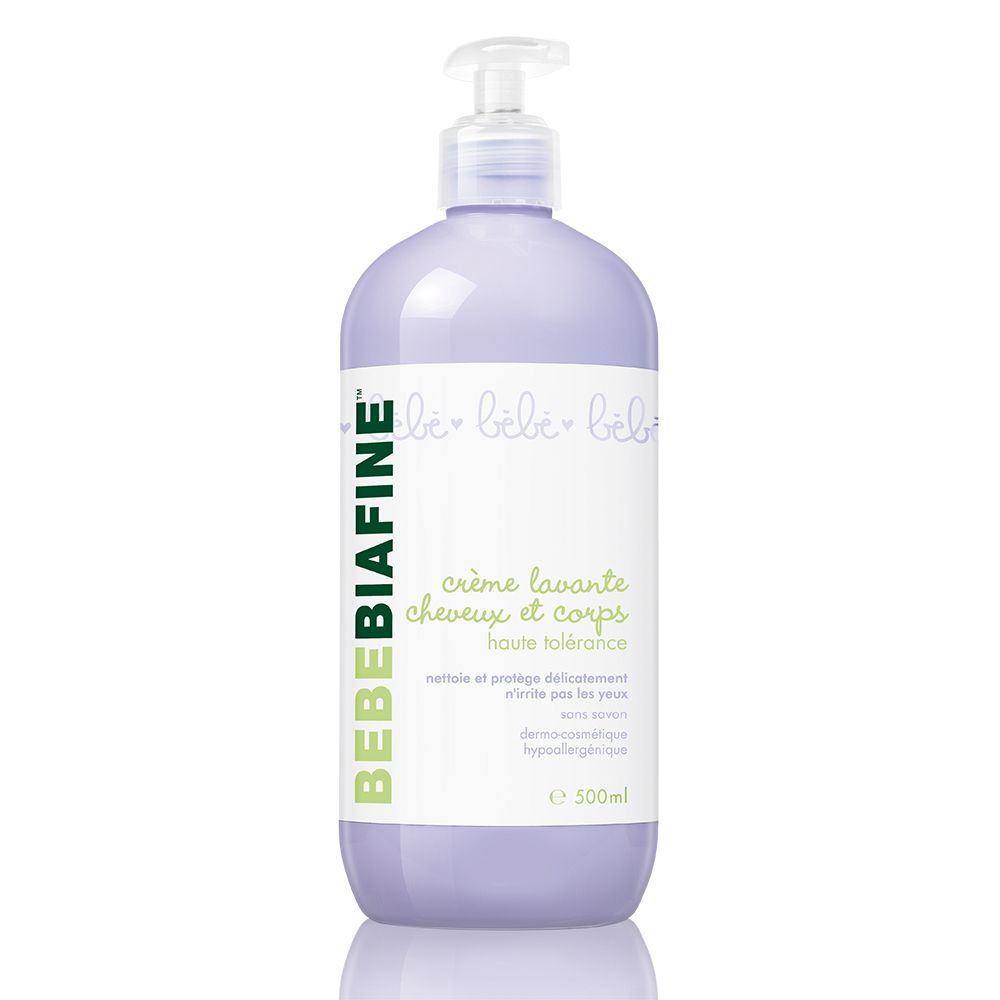 Bebebiafine Crème lavante cheveux et corps haute tolérance 500 ml