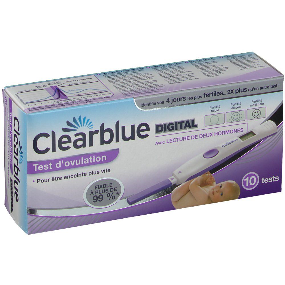 Clearblue Test d'Ovulation Digital Avec Lecture Deux Hormones