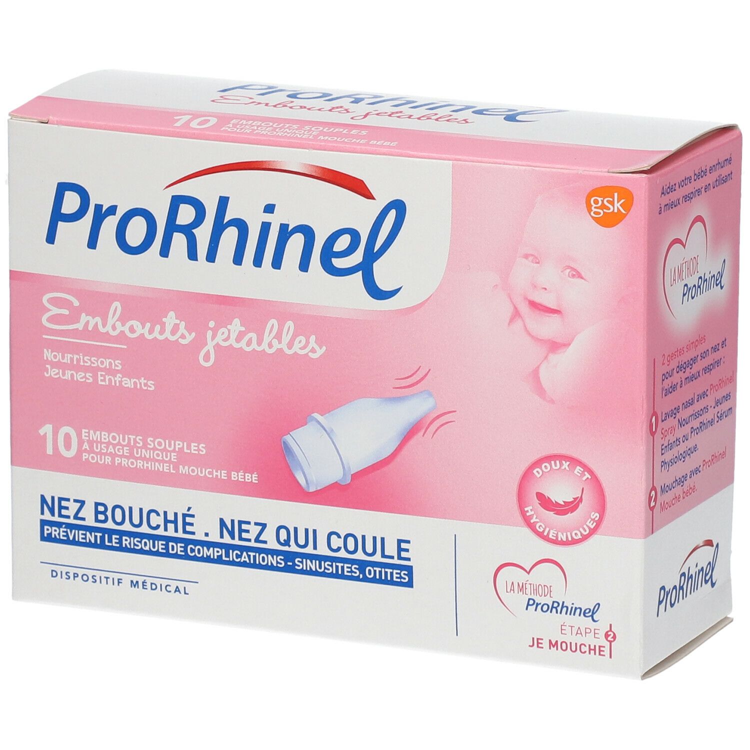 ProRhinel Embouts souples jetables - 10 embouts - Pharmacie en