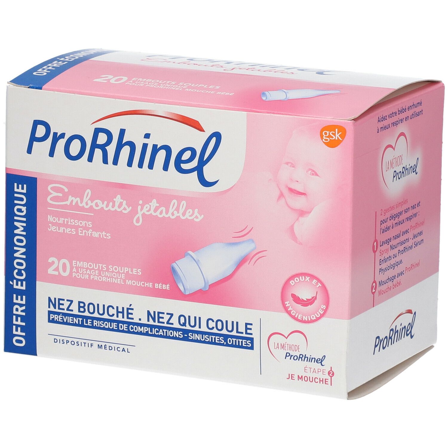 Prorhinel - Recharges Embouts Jetables Souples Pour Mouche-bébé - Boite de  20 - Autour de la pharmacie