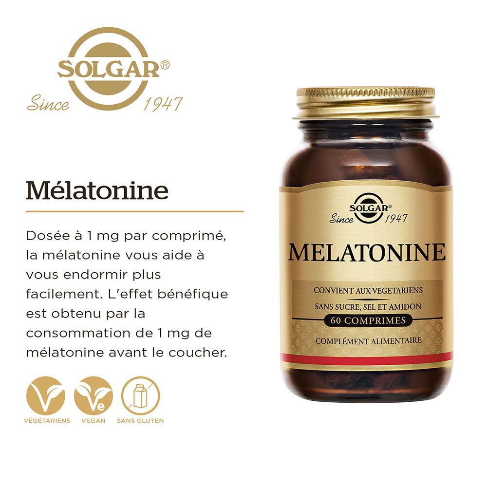 Description du produit avec flacon et logo. Végétalien, végétarien, sans gluten.