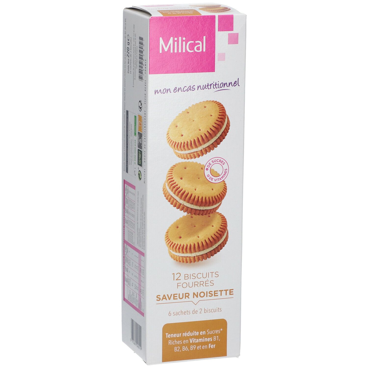 Milical Nutrition Biscuits fourrés Noisette