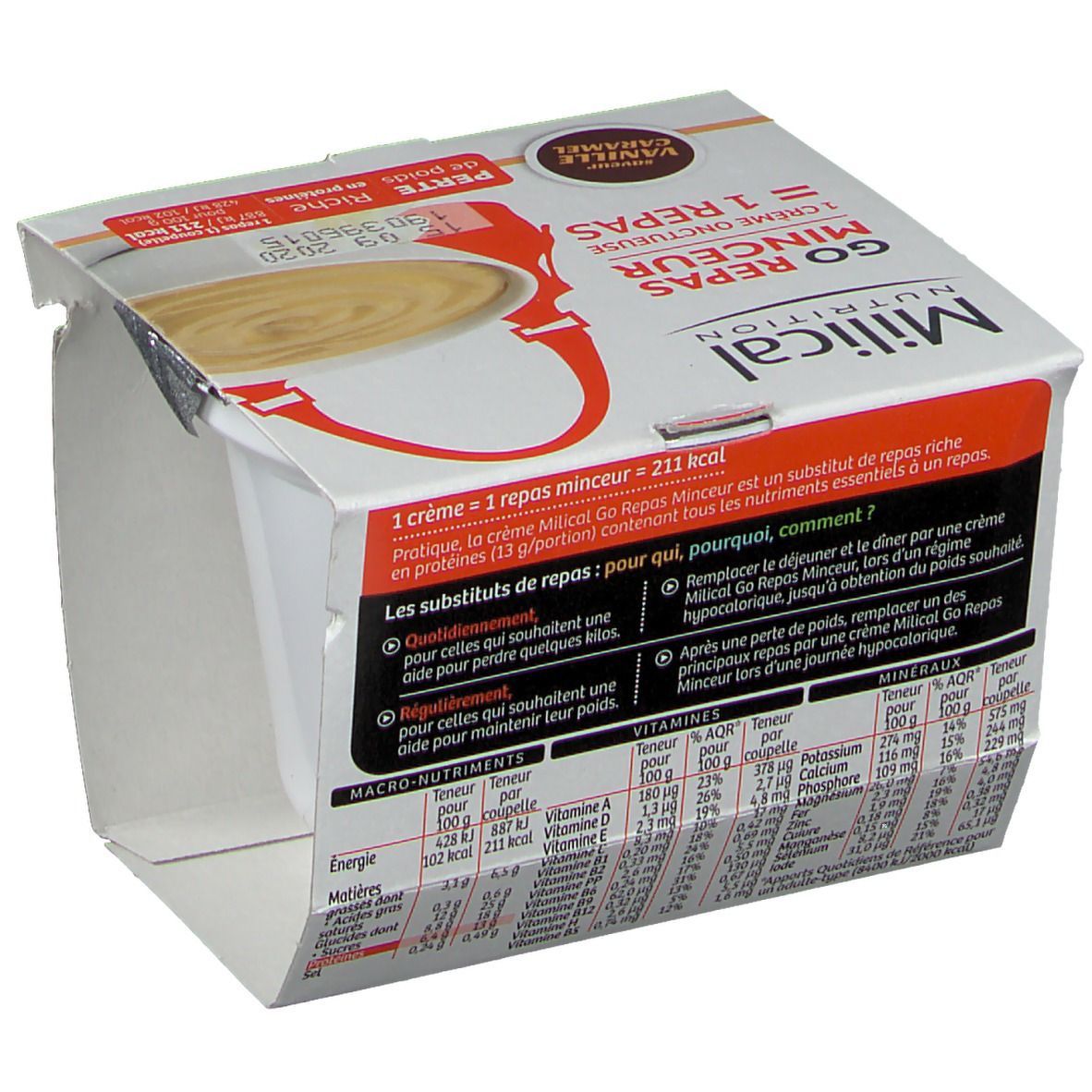 Milical Coupelle repas express vanille-caramel