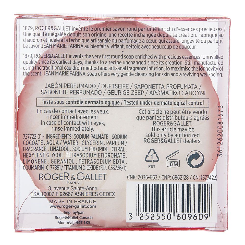 Roger & Gallet Savon parfumé Jean Marie Farina - Extra vieille - boite cristal