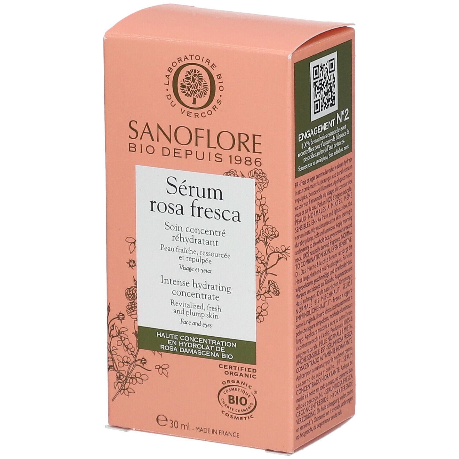 SANOFLORE Rosa fresca serum hydratant certifié bio 30ml