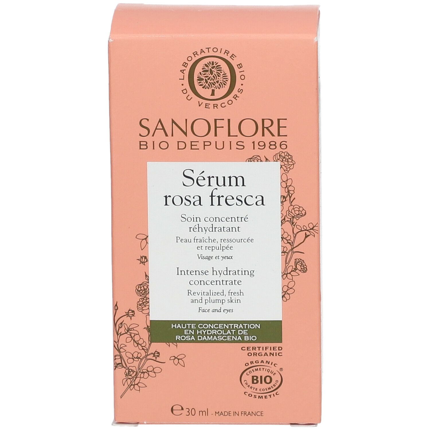 SANOFLORE Rosa fresca serum hydratant certifié bio 30ml