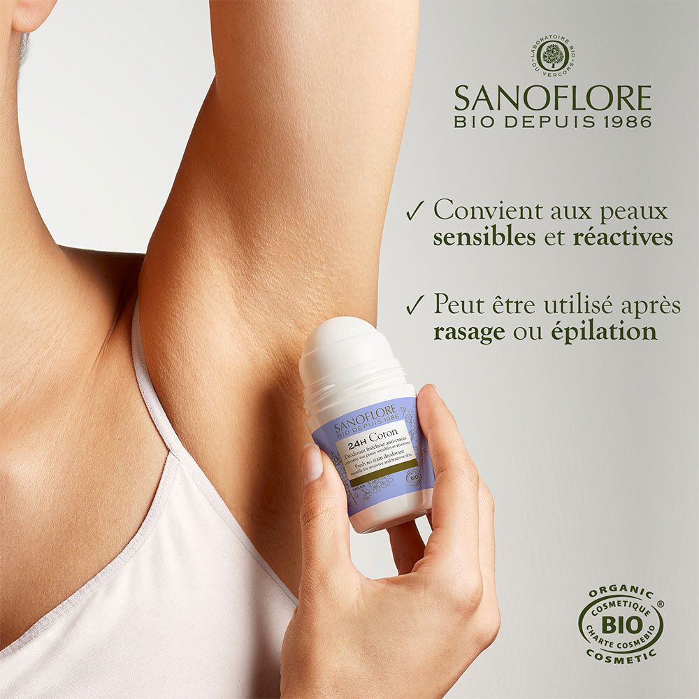SANOFLORE Déodorant Coton efficacité 24h certifié bio 50ml