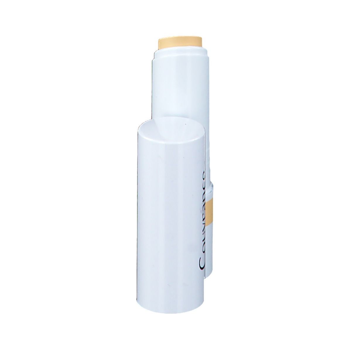 Stick correcteur jaune, bâton blanc avec produit jaune. Capuchon à côté.
