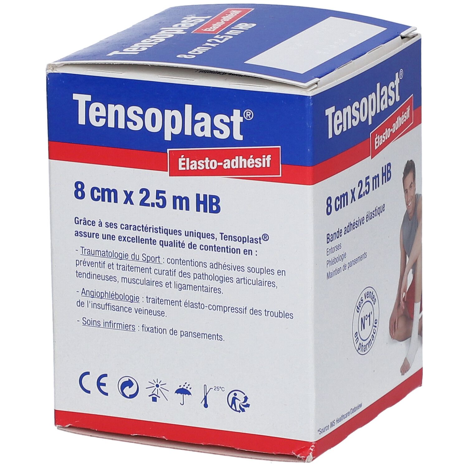 BSN Tensoplast® HB Bande adhésive élastique 8 cm x 2,5 m