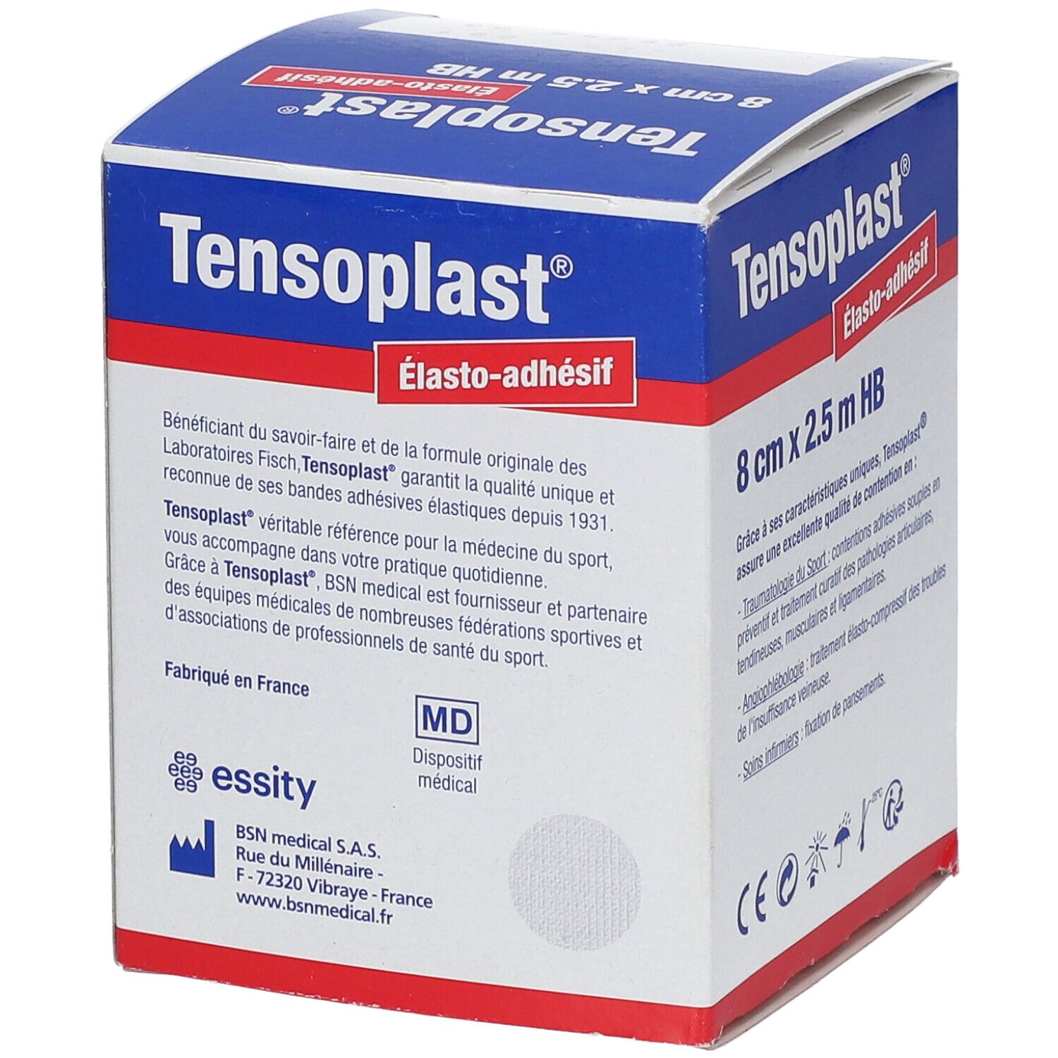 BSN Tensoplast® HB Bande adhésive élastique 8 cm x 2,5 m