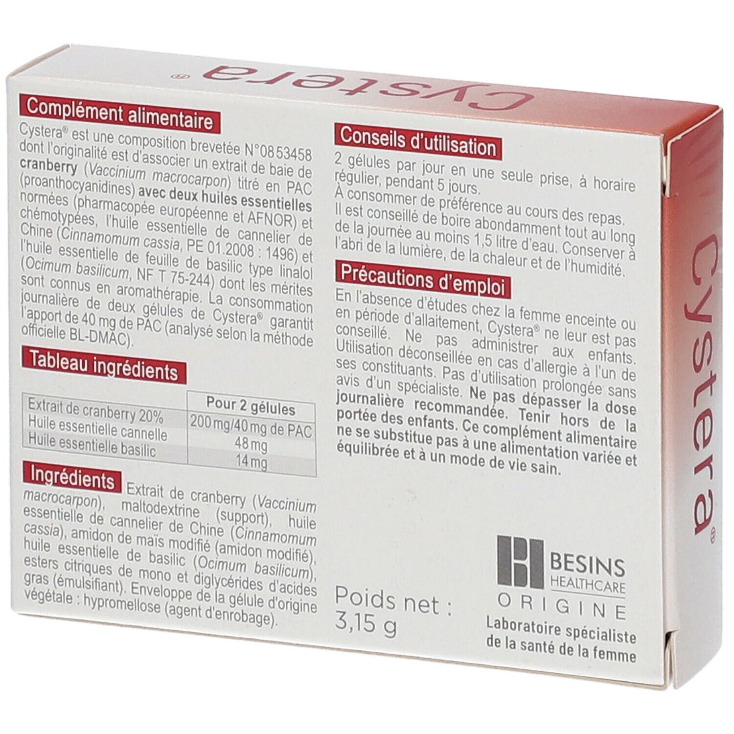 Cystera premium cranberry
