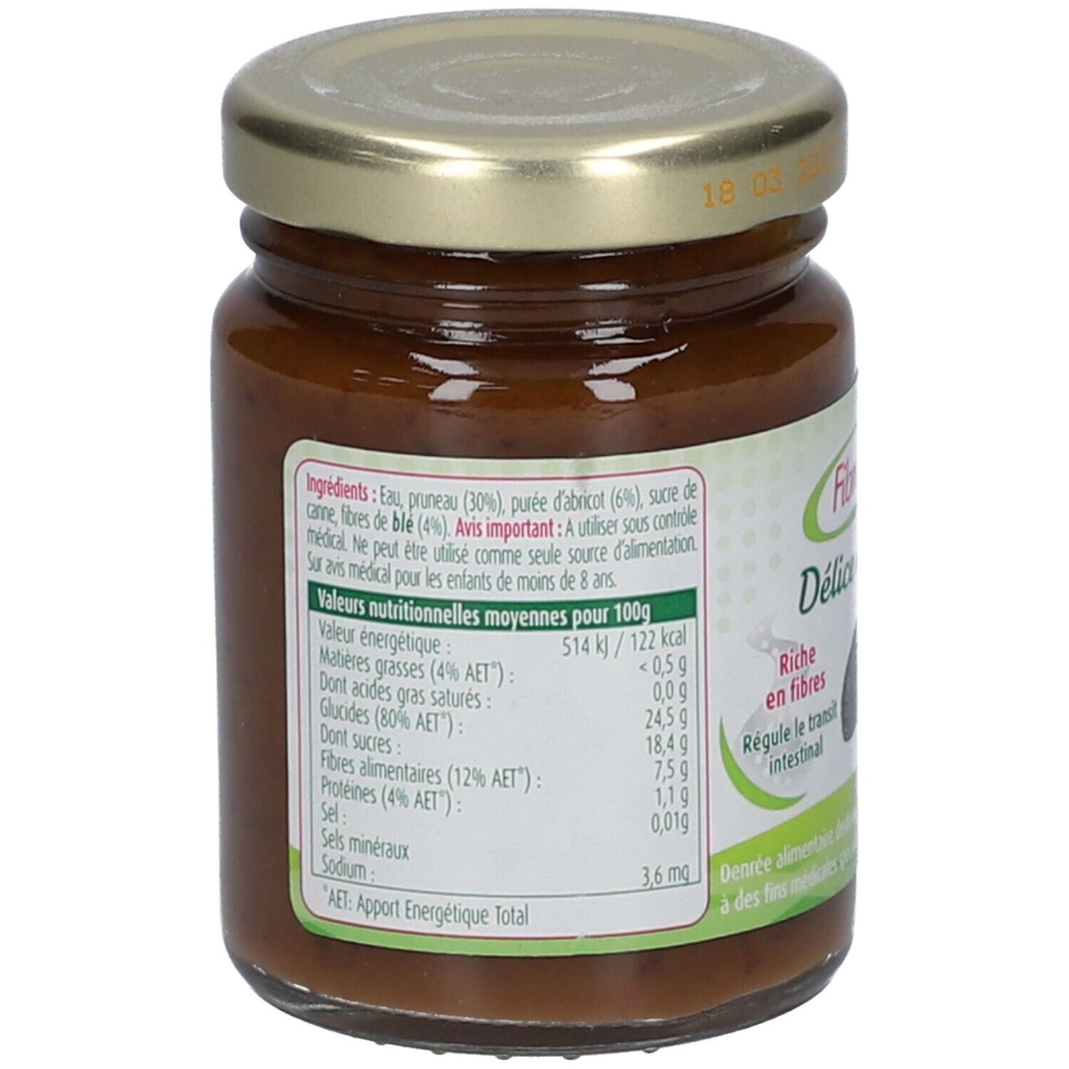 Fibreline purée de fruits aux pruneaux