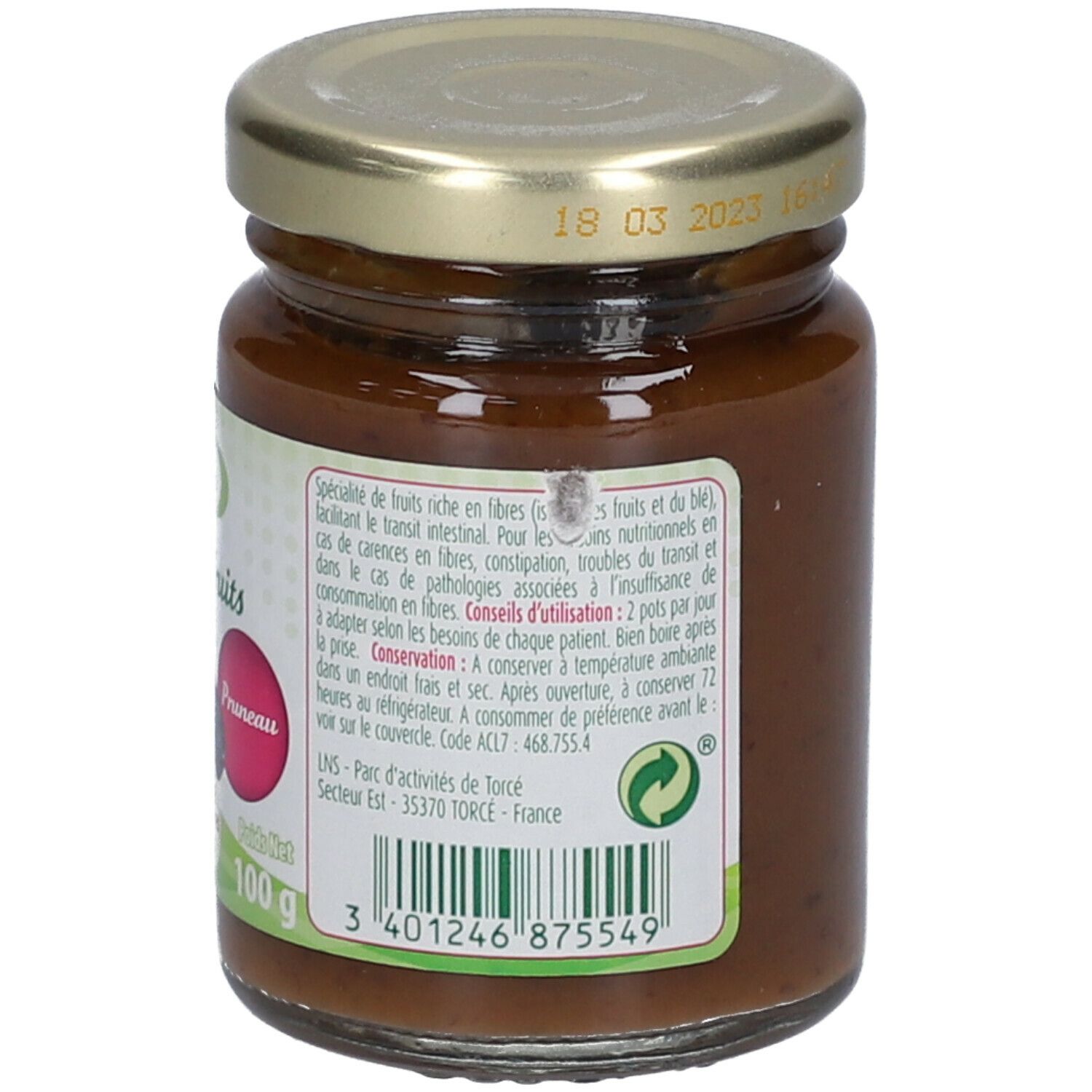 Fibreline purée de fruits aux pruneaux