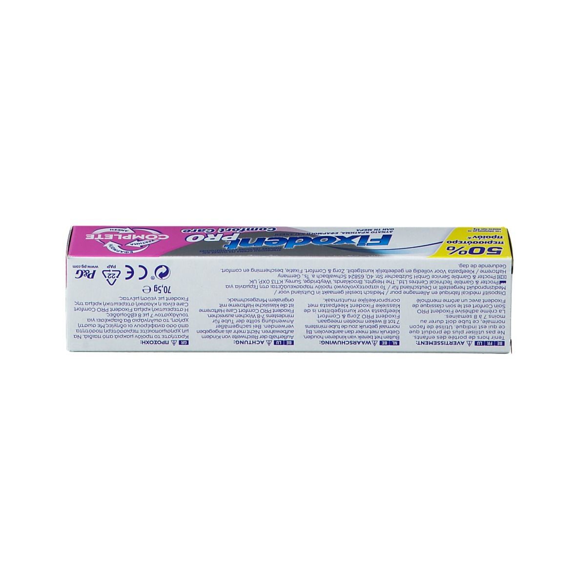 Fixodent Pro Complete Soin Confort Crème Adhésive Pour Prothèses Dentaires