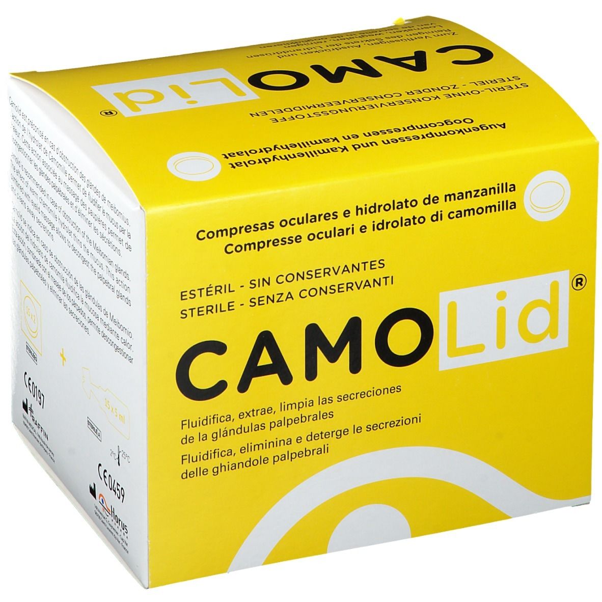 Camo Lid compresse ophtalmique avec solution