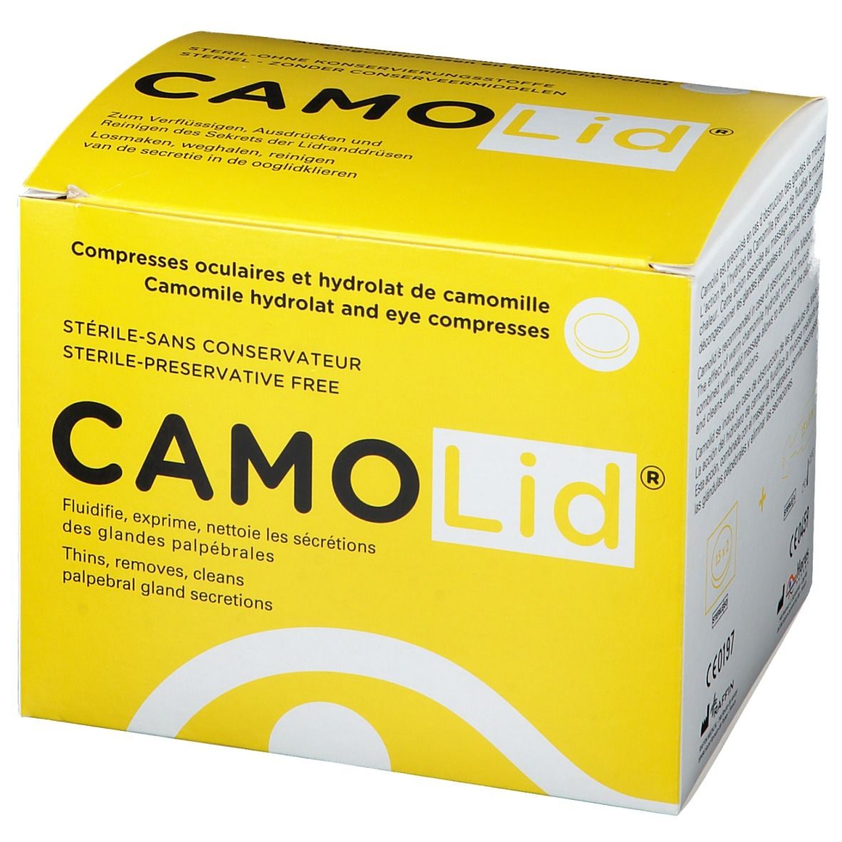 Camo Lid compresse ophtalmique avec solution