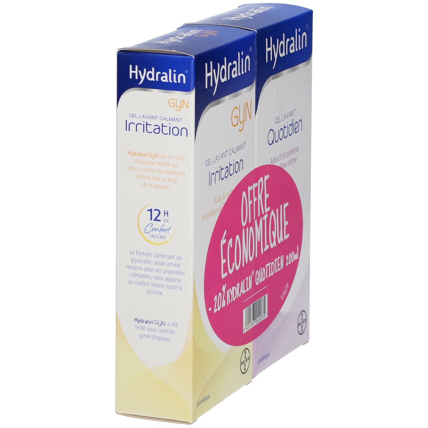 Hydralin Gyn et Hydralin Quotidien Gel Lavant Lot de 2 x 200 ml Equilibre Intime