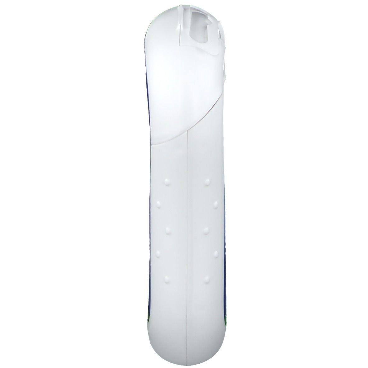 Vue latérale de la boîte blanche Urgo Waterproof. Forme arrondie avec petits picots.
