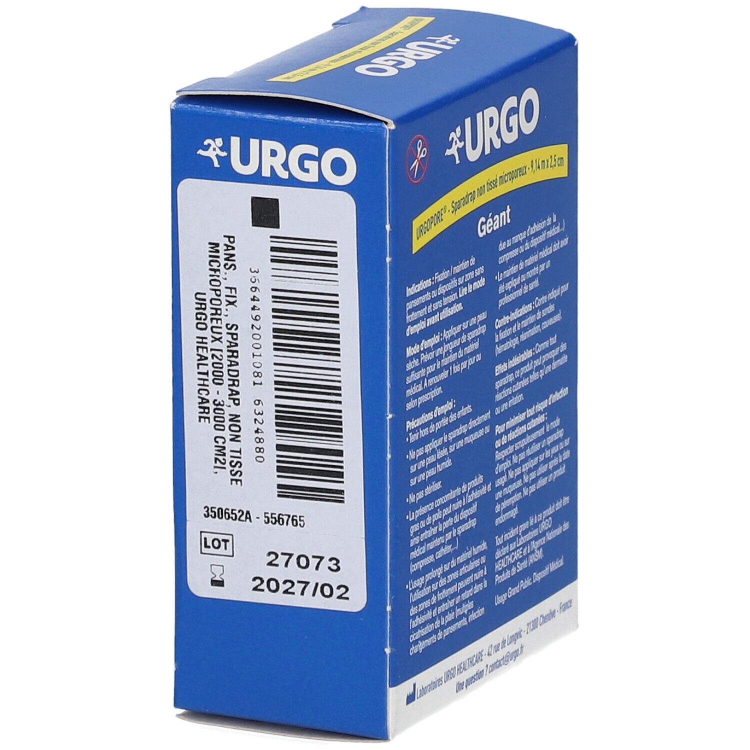 URGO Urgopore® Géant Sparadrap NT microporeux 9,14 m x 2,5 cm
