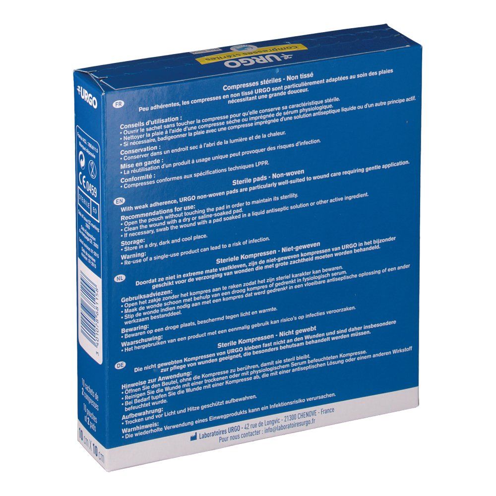 URGO Compresses stériles Non-tissé 10 cm x 10 cm