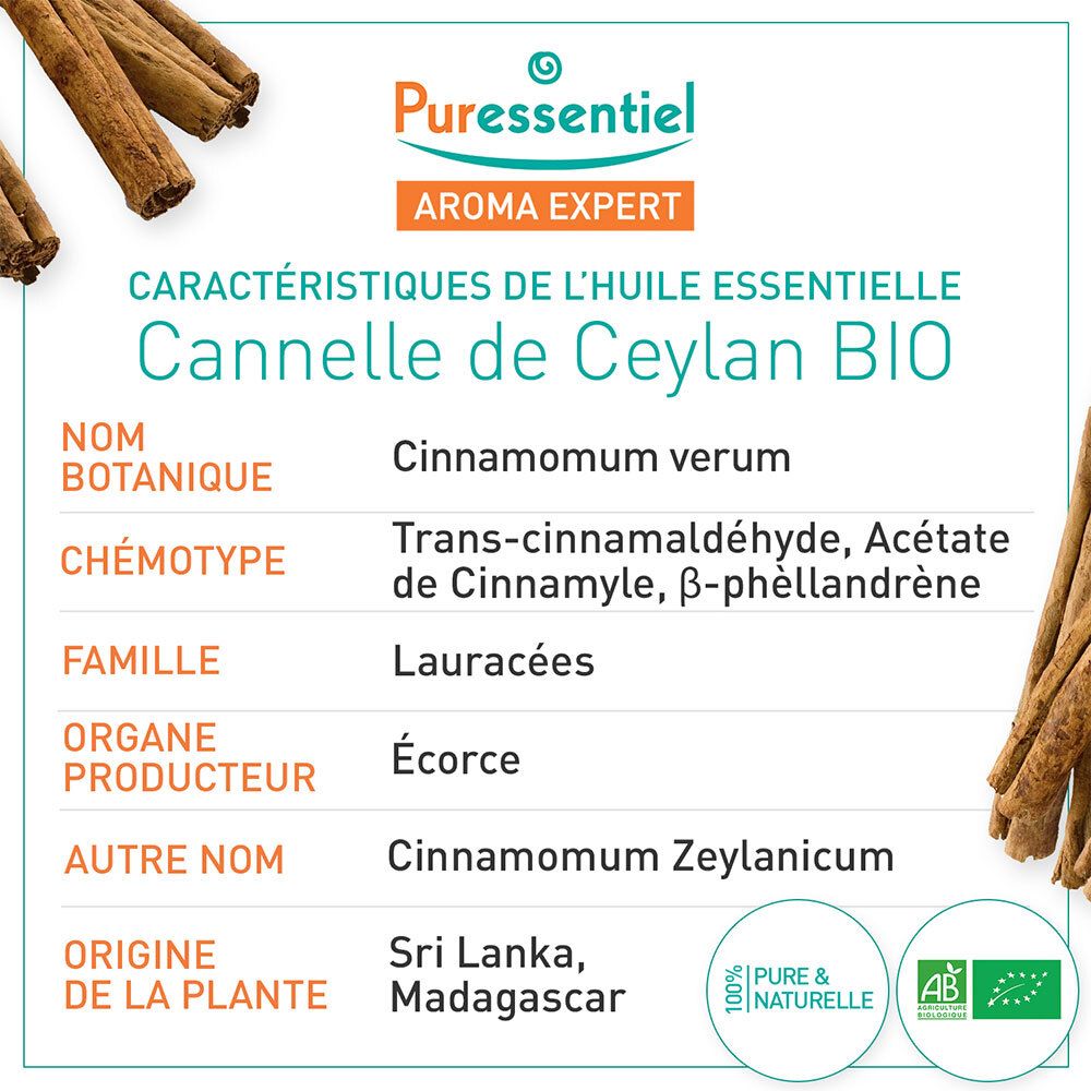 Puressentiel Huile Essentielle Cannelle de Ceylan BIO