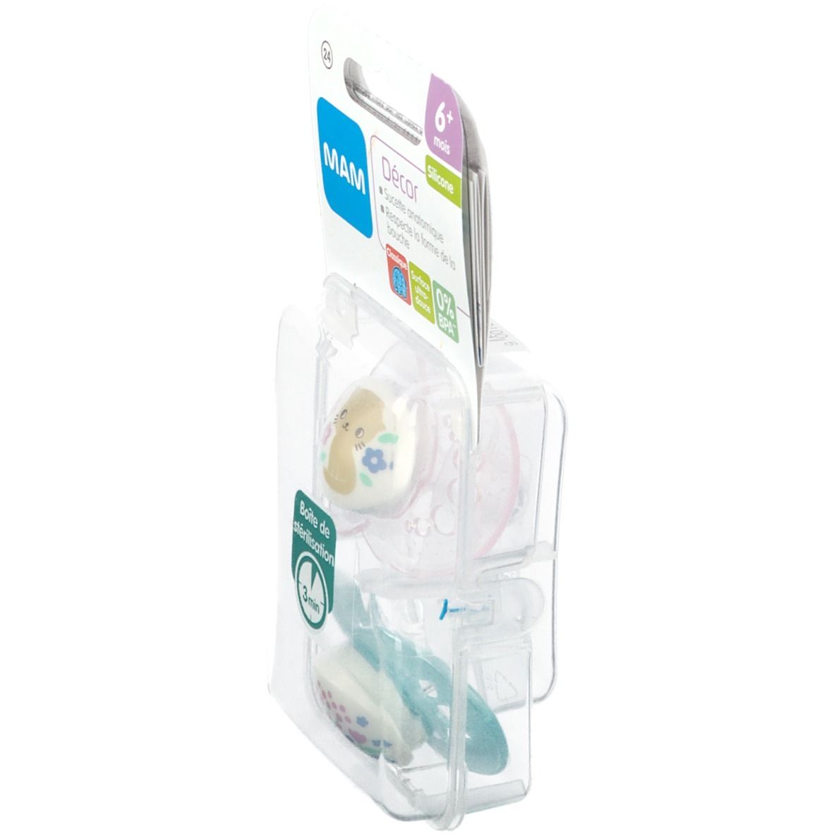 MAM Sucette anatomique silicone +6 mois (Couleur non sélectionnable)