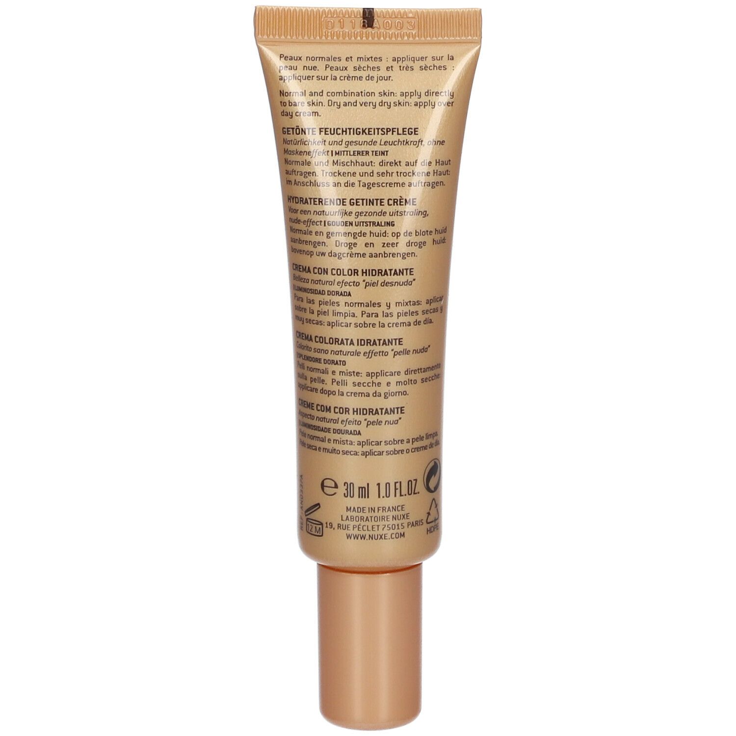 Nuxe Teint Eclat Prodigieux® crème teintée éclat doré 02