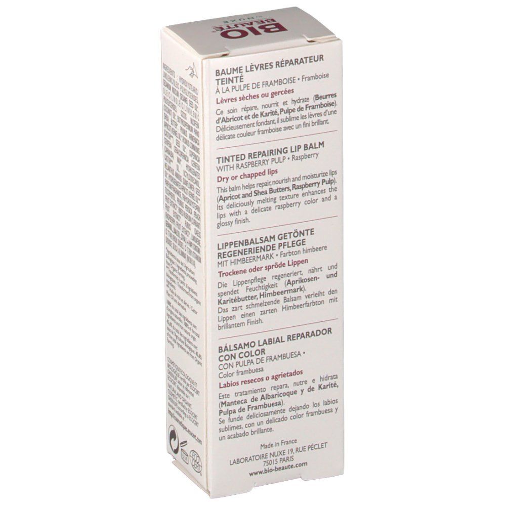 Nuxe Bio-Beauté® baume lèvres beurre framboise