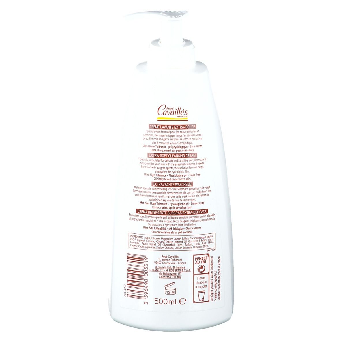 Rogé Cavaillès Dermazero crème lavante surgras