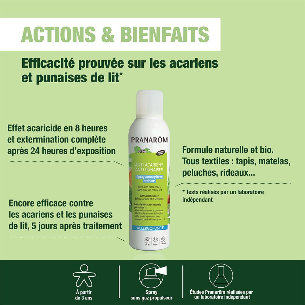 Pranarom Allergoforce spray environnement anti-acariens