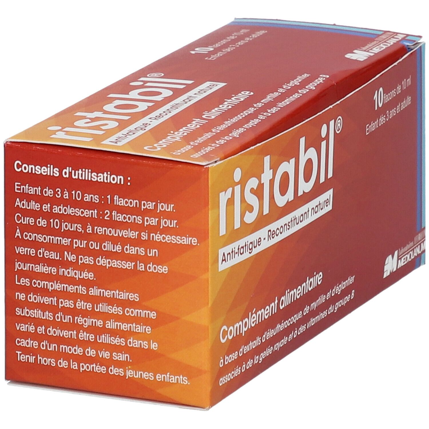 RISTABIL Anti fatigue 10 flacons de 10ml - Parapharmacie Prado Mermoz