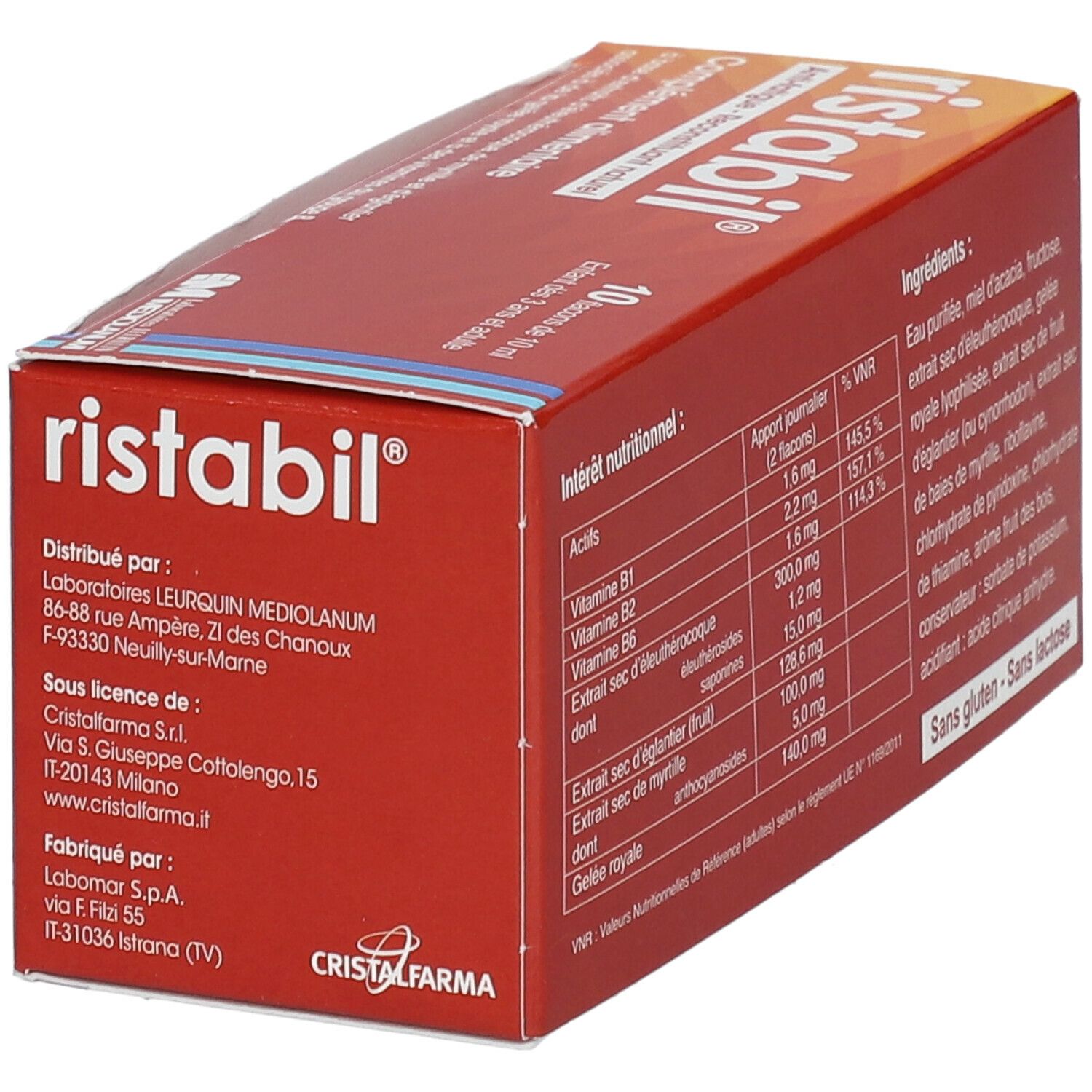 RISTABIL Solution Buvable 10x 10ml - Complément Alimentaire Anti Fatigue,  Reconstituant Naturel