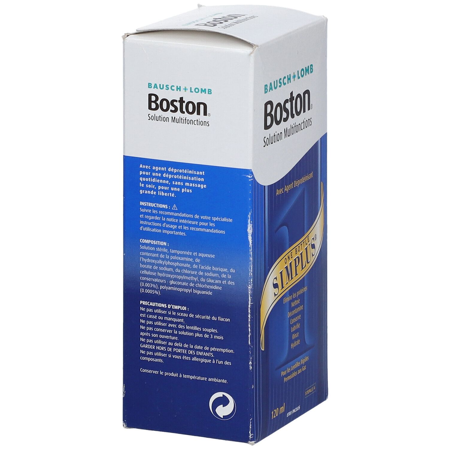 Boston Simplus Solution Multifonctions Pour Les Lentilles De Contact Rigides 120ml