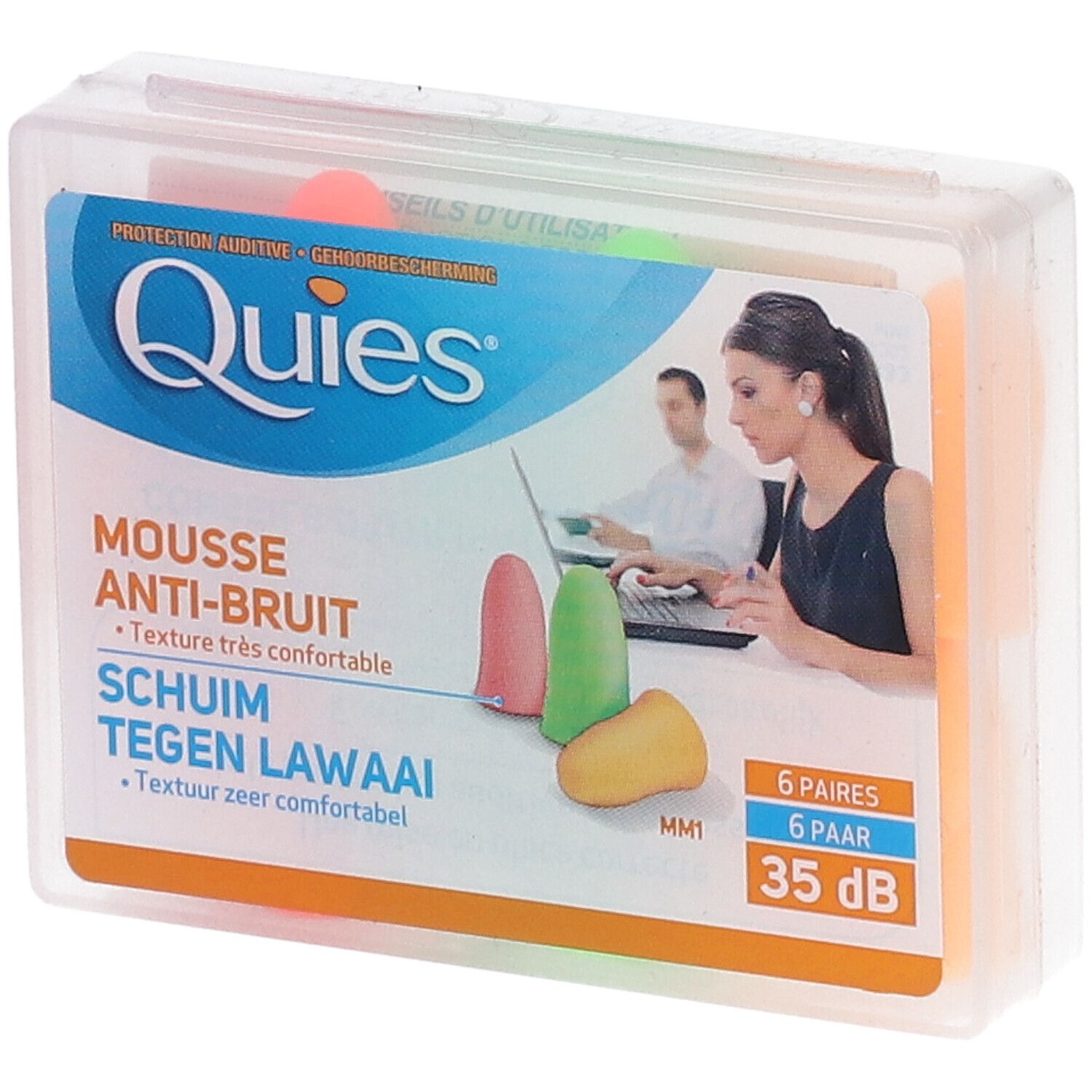 Quies mousse fluo bouchons auriculaire 12 pc(s) - Redcare Pharmacie